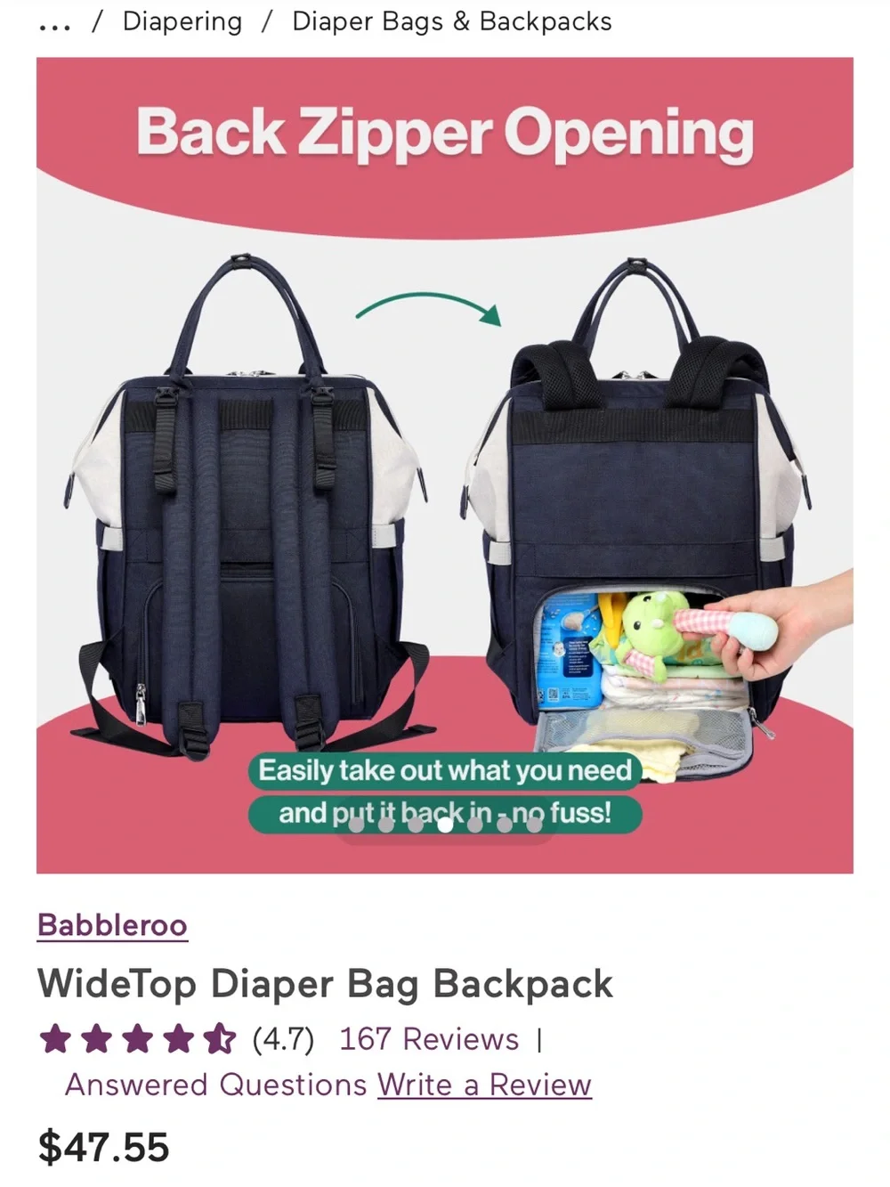 BabbleRoo Diaper Bag